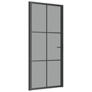 dør 93x201,5 cm sikkerhedsglas og aluminium sort