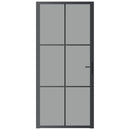 dør 93x201,5 cm sikkerhedsglas og aluminium sort