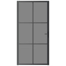 dør 102,5x201,5 cm sikkerhedsglas og aluminium sort
