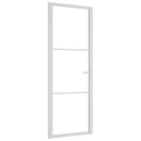 dør 76x201,5 cm sikkerhedsglas og aluminium hvid