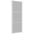 dør 76x201,5 cm mat glas og aluminium hvid