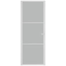 dør 76x201,5 cm mat glas og aluminium hvid