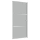 dør 102,5x201,5 cm sikkerhedsglas mat glas og aluminium hvid