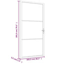 dør 102,5x201,5 cm sikkerhedsglas mat glas og aluminium hvid