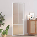 dør 76x201,5 cm mat glas og aluminium hvid