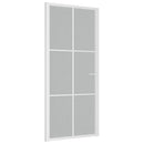 dør 93x201,5 cm mat glas og aluminium hvid
