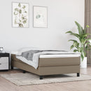 kontinentalseng med madras 90x190 cm stof gråbrun