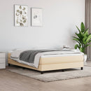 kontinentalseng med madras 140x190 cm stof cremefarvet