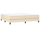 kontinentalseng med madras 200x200 cm stof cremefarvet