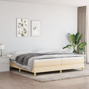 kontinentalseng med madras 200x200 cm stof cremefarvet