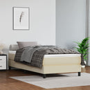 kontinentalseng med madras 100x200 cm kunstlæder cremefarvet