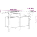 arbejdsbord m. skuffer + skruestik 162x62x83 cm massivt akacie