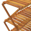 foldbar reol med 3 hylder 70x31x63 cm massivt akacietræ brun