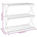 foldbar reol med 3 hylder 70x31x63 cm massivt akacietræ brun