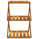 foldbar reol med 3 hylder 43x31x63 cm massivt akacietræ brun