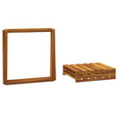 foldbar reol med 3 hylder 43x31x63 cm massivt akacietræ brun
