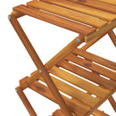 foldbar reol med 3 hylder 43x31x63 cm massivt akacietræ brun