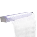 vandfaldsfontæne til pool med LED-lys 110 cm rustfrit stål