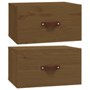 væghængte sengeborde 2 stk. 40x29,5x22 cm brun