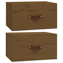 væghængte sengeborde 2 stk. 40x29,5x22 cm brun