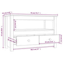 tv-bord 79x35x52 cm massivt fyrretræ grå
