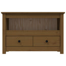 tv-bord 79x35x52 cm massivt fyrretræ gyldenbrun