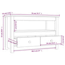 tv-bord 79x35x52 cm massivt fyrretræ sort