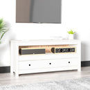 tv-bord 114x35x52 cm massivt fyrretræ hvid