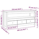 tv-bord 114x35x52 cm massivt fyrretræ sort