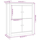 skænk 83x41,5x100 cm massivt fyrretræ sort