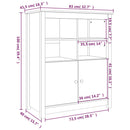 skænk 83x41,5x100 cm massivt fyrretræ sort