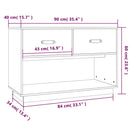 tv-bord 90x40x60 cm massivt fyrretræ gyldenbrun