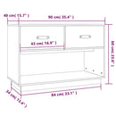 tv-bord 90x40x60 cm massivt fyrretræ sort