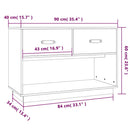 tv-bord 90x40x60 cm massivt fyrretræ sort