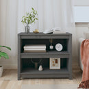bogreol 80x35x68 cm massivt fyrretræ grå