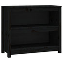 bogreol 80x35x68 cm massivt fyrretræ sort