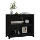 bogreol 80x35x68 cm massivt fyrretræ sort
