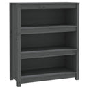 bogreol 80x35x97 cm massivt fyrretræ grå