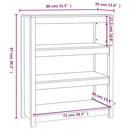 bogreol 80x35x97 cm massivt fyrretræ grå