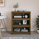 bogreol 80x35x97 cm massivt fyrretræ gyldenbrun