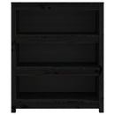 bogreol 80x35x97 cm massivt fyrretræ sort