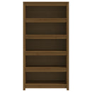bogreol 80x35x154 cm massivt fyrretræ gyldenbrun