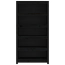 bogreol 80x35x154 cm massivt fyrretræ sort