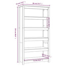 bogreol 80x35x154 cm massivt fyrretræ sort