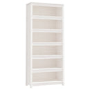 bogreol 80x35x183 cm massivt fyrretræ hvid