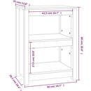 bogreol 50x35x68 cm massivt fyrretræ gyldenbrun