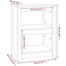 bogreol 50x35x68 cm massivt fyrretræ gyldenbrun