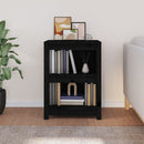 bogreol 50x35x68 cm massivt fyrretræ sort