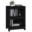 bogreol 50x35x68 cm massivt fyrretræ sort