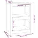 bogreol 50x35x68 cm massivt fyrretræ sort